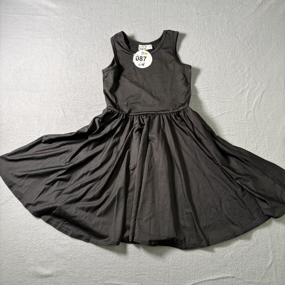 Dot Dot Smile Girls Black Twirl Dress Size 5/6 Sleeveless Skater
